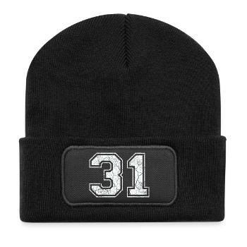 31 in white in the used look - Recycled Patch Beanie - black - Front
