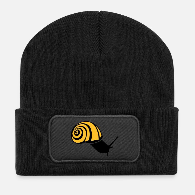 Schnecke Schnecke Schnecke schnecke lumaca2 - Recycelte Patch Beanie - Schwarz