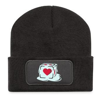 With Heart - Recycled Patch Beanie - dark grey - Front
