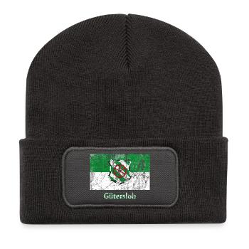 flag Guetersloh Stadtfahne city flag drapeau - Recycled Patch Beanie - dark grey - Front