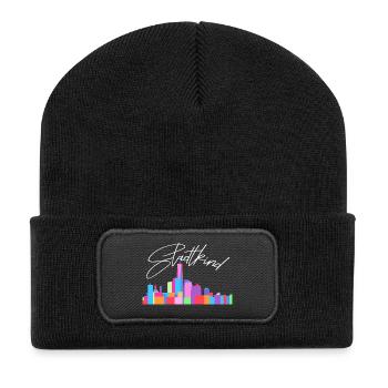 Stadtkind - Recycelte Patch Beanie - Schwarz - Vorne