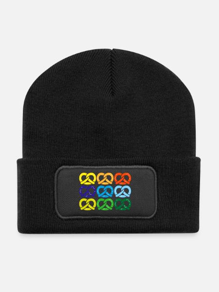 brezel salzbrezel - Recycelte Patch Beanie - Schwarz