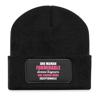 une grand mère exceptionnelle - Recycelte Patch Beanie - Schwarz - Vorne