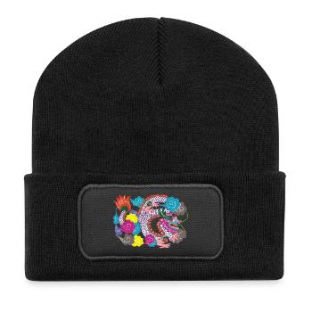 Dragon Japon - Beanie recyclé à patch - noir - Devant