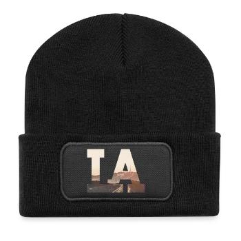 LA - Los Angeles - Recycelte Patch Beanie - Schwarz - Vorne