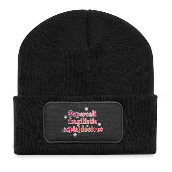 Supercalifragilistic - Beanie recyclé à patch - noir - Devant