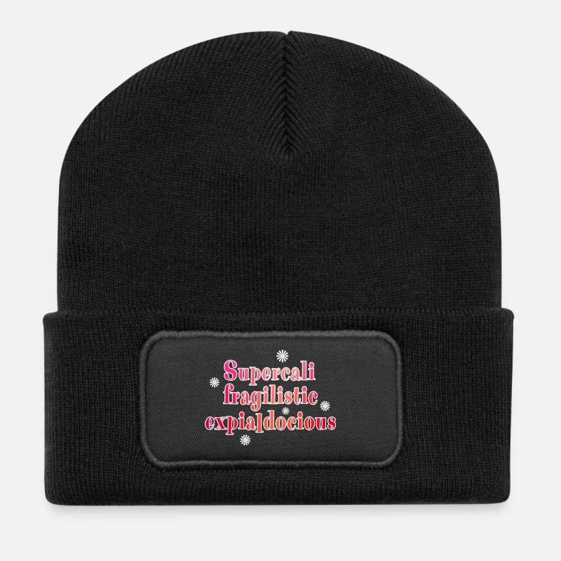 Supercalifragilistic - Recycelte Patch Beanie - Schwarz
