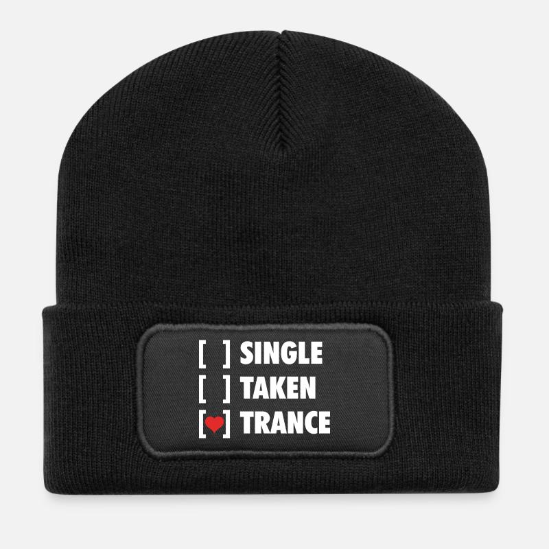 Single Taken Trance - Funny Shirt - Recycelte Patch Beanie - Schwarz