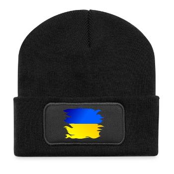 Drapeau de l’Ukraine Drapeau - Beanie recyclé à patch - noir - Devant