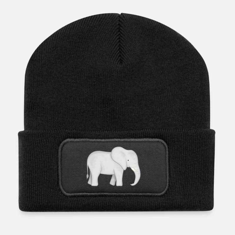Bébé éléphant - Beanie recyclé à patch - noir