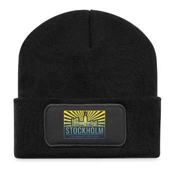 Royaume de Suède de la Skyline de Stockholm - Beanie recyclé à patch - noir - Devant