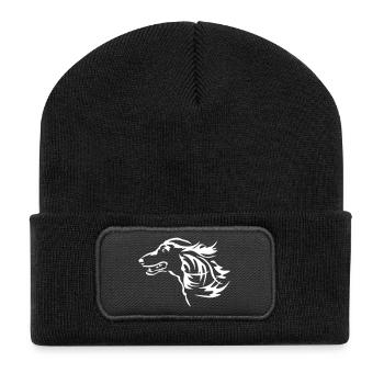 Afghane Kopf "Black Edition" - Recycelte Patch Beanie - Schwarz - Vorne