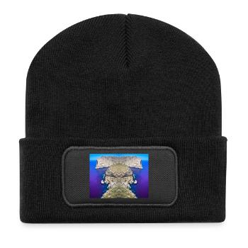 Cap Formentor Verfremdung V.2 - Recycelte Patch Beanie - Schwarz - Vorne
