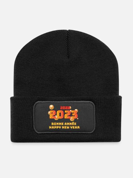 Das neue Jahr 2023 - Recycelte Patch Beanie - Schwarz