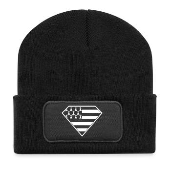 Super Gwenn Ha Du Breizh Cadeau de Bretagne - Beanie recyclé à patch - noir - Devant