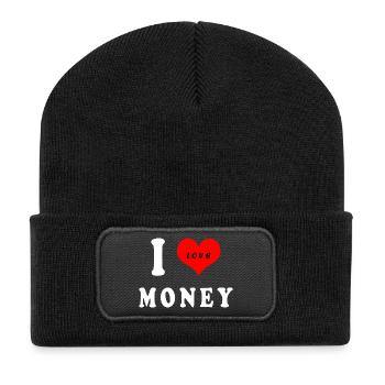 I love money - Recycled Patch Beanie - black - Front