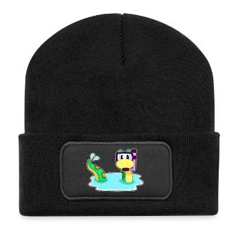 Schlange Taucher Schnorchel Tauchen - Recycelte Patch Beanie - Schwarz - Vorne