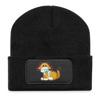 Poisson-chien - Beanie recyclé à patch - noir - Devant