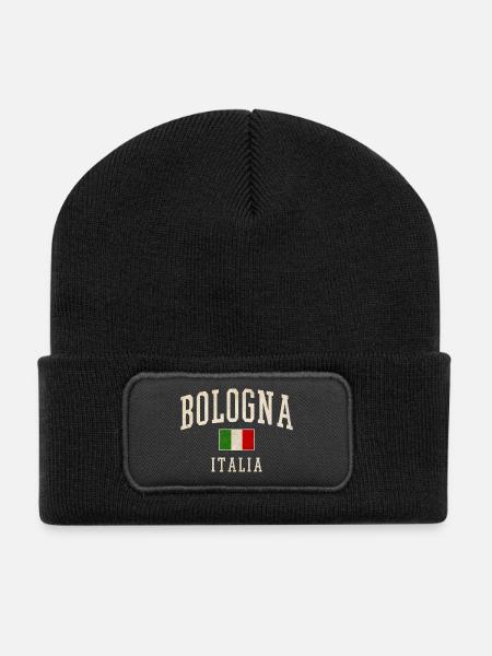 Bologna Italia Vintage Flag - Recycelte Patch Beanie - Schwarz