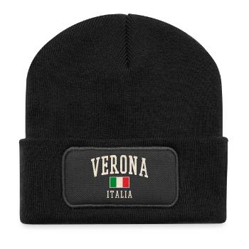Verona Italia Vintage Lettering - Recycled Patch Beanie - black - Front
