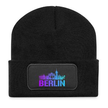 Berlin skyline with Berlin landmark - Recycled Patch Beanie - black - Front