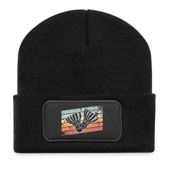 Badminton Rétro Vintage - Beanie recyclé à patch - noir - Devant
