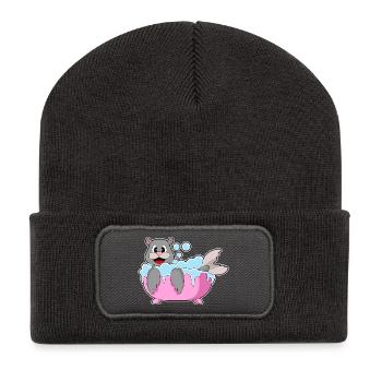 Seehund Baden Badewanne - Recycelte Patch Beanie - Dunkelgrau - Vorne
