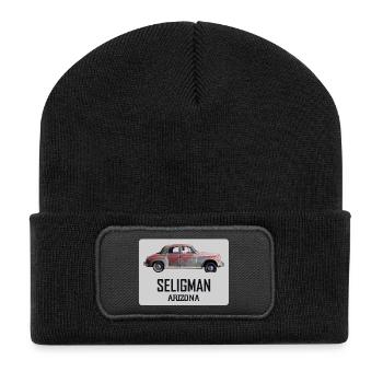 Old car in Seligman in Arizona, US Road 66 - Recycled Patch Beanie - black - Front