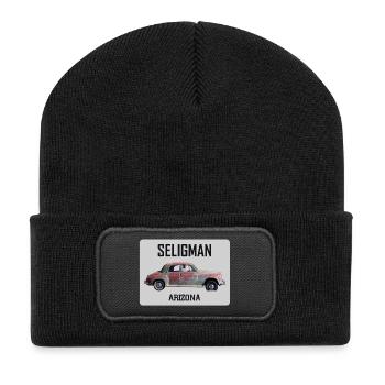 Voiture ancienne, Seligman, Arizona, road 66 USA - Beanie recyclé à patch - noir - Devant