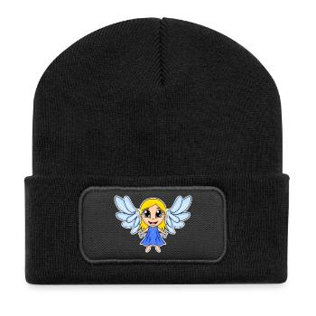 Ailes de fille d’ange - Beanie recyclé à patch - noir - Devant