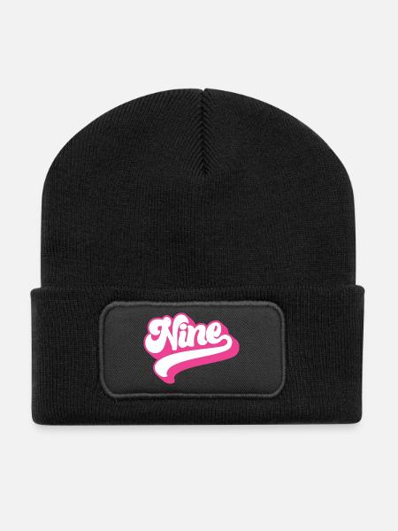 Neun 9. Geburtstag für Mädchen im Alter von 9 Jahren - Recycelte Patch Beanie - Schwarz