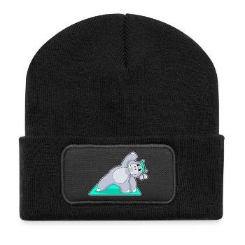 Hippopotamus Yoga Gymnastique - Beanie recyclé à patch - noir - Devant
