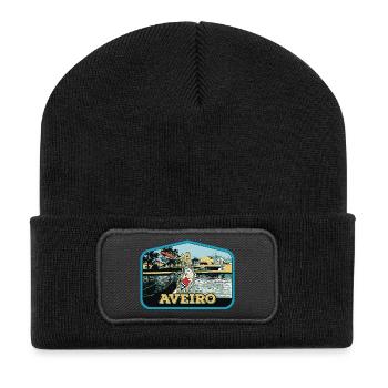boat from Moliceiros to Aveiro, Portugal - Recycled Patch Beanie - black - Front