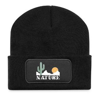 Nature and white desert - Recycled Patch Beanie - black - Front