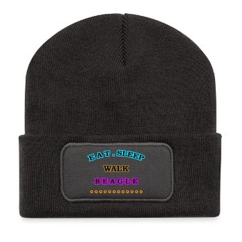 Manger, dormir, marcher, Beagle - Beanie recyclé à patch - charbon - Devant