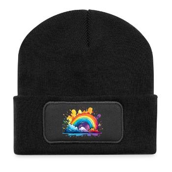 Your Rainbow - Recycled Patch Beanie - black - Front