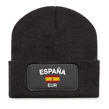 Emblème du drapeau España EUR - Beanie recyclé à patch - charbon - Devant
