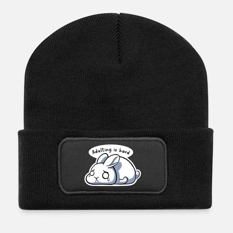 Adulting is hard - Recycled Patch Beanie - black
