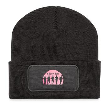 Group Run Group run in a team with grass and moon - Recycled Patch Beanie - dark grey - Front
