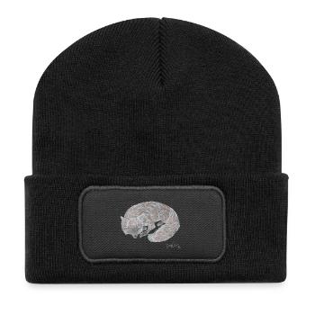 Le renard dort - Beanie recyclé à patch - noir - Devant