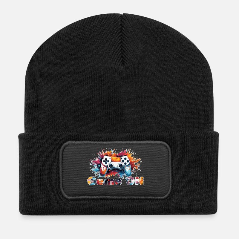 Controller GameON - Recycelte Patch Beanie - Schwarz