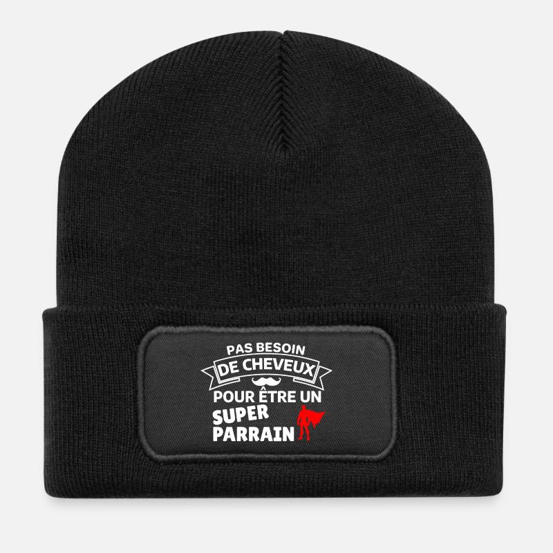 Humour Capes Super Héros Cheveux - Beanie recyclé à patch - noir