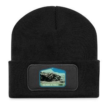 Pyrenees Landscape Escutcheon: Authentic Nature - Recycled Patch Beanie - black - Front