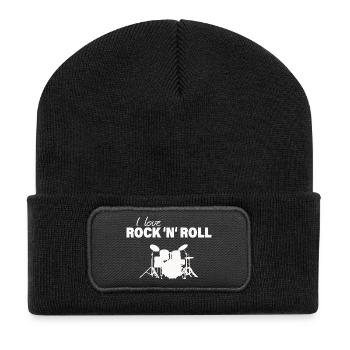 I LOVE ROCK 'N' ROLL - Recycelte Patch Beanie - Schwarz - Vorne