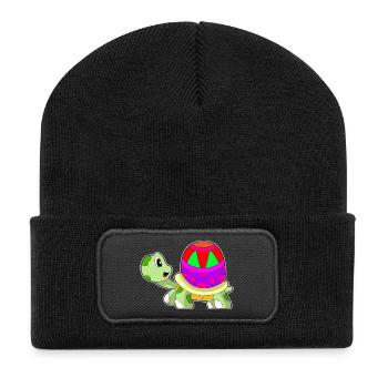 Oeuf de Pâques tortue - Beanie recyclé à patch - noir - Devant