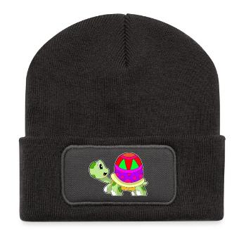 Oeuf de Pâques tortue - Beanie recyclé à patch - charbon - Devant