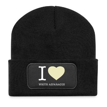 J’AIME LES ASPERGES BLANCHES Spargel - Beanie recyclé à patch - noir - Devant