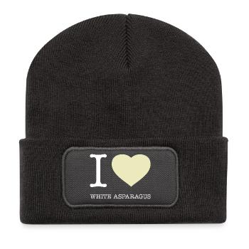 J’AIME LES ASPERGES BLANCHES Spargel - Beanie recyclé à patch - charbon - Devant