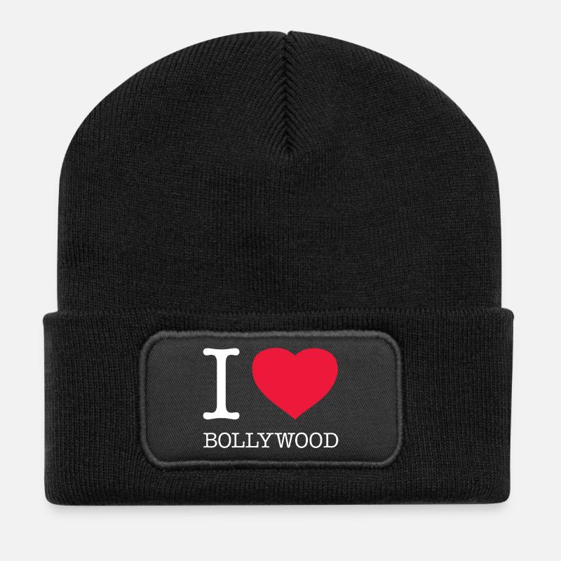 I LOVE BOLLYWOOD - Recycelte Patch Beanie - Schwarz
