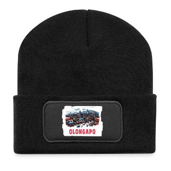 Olongapo Stadt Philippinen Urlaub Skyline - Recycelte Patch Beanie - Schwarz - Vorne